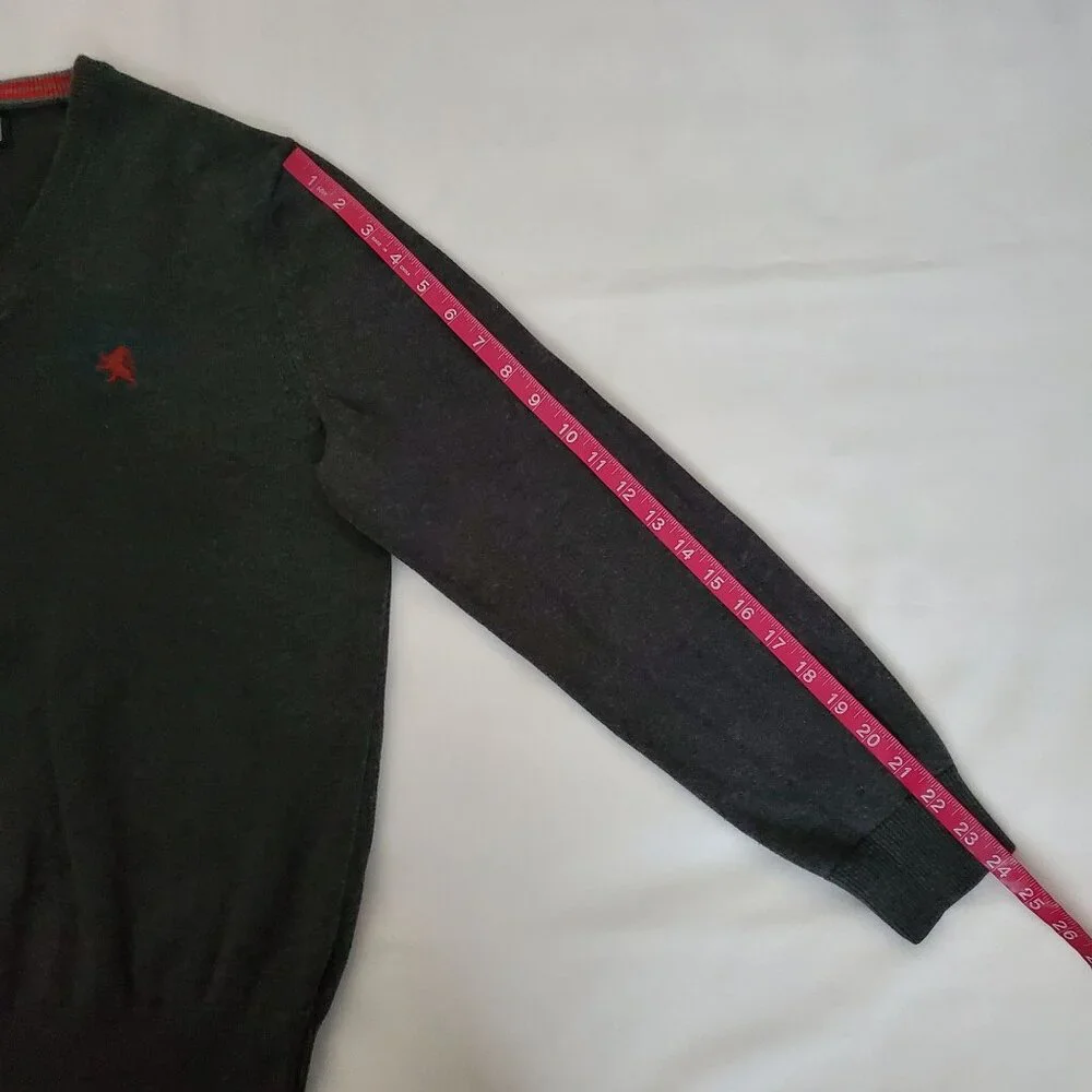 Express Men's‎ V-Neck Long Sleeve Pullover Knit Sweater Dark Gray Size Medium